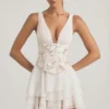 Robe corset à volants et ornements Sakura, couleur ivoire Robe corset à volants et ornements Sakura, couleur ivoire
