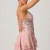 Robe corset à volants et ornements Sakura, rose à fleurs Robe corset à volants et ornements Sakura, rose à fleurs