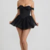 Robe corset à volants et épaules dénudées Meredith, couleur noir Robe corset à volants et épaules dénudées Meredith, couleur noir
