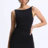 Robe courte A-line froncée Ione en modal, couleur noire Robe courte A-line froncée Ione en modal, couleur noire