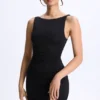 Robe courte A-line froncée Ione en modal, couleur noire Robe courte A-line froncée Ione en modal, couleur noire