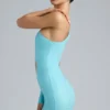 Robe courte asymétrique à découpes métalliques Zanab, bleu glacier Robe courte asymétrique à découpes métalliques Zanab, bleu glacier