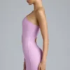 Robe courte asymétrique à découpes métalliques Zanab, rose violet Robe courte asymétrique à découpes métalliques Zanab, rose violet