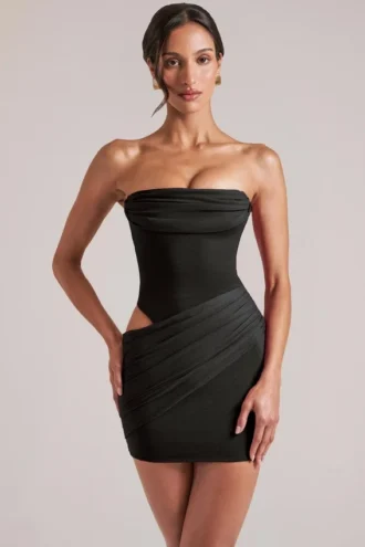 Robe courte bandeau Veda en noir