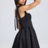 Robe courte à corset drapé Bellamy en noir Robe courte à corset drapé Bellamy en noir
