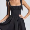 Robe courte à corset drapé Bellamy en noir Robe courte à corset drapé Bellamy en noir