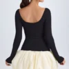 Robe courte Delphi en modal à encolure dégagée, taille basse et ourlet bouffant, couleur vanille Robe courte Delphi en modal à encolure dégagée, taille basse et ourlet bouffant, couleur vanille