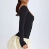 Robe courte Delphi en modal à encolure dégagée, taille basse et ourlet bouffant, couleur vanille Robe courte Delphi en modal à encolure dégagée, taille basse et ourlet bouffant, couleur vanille