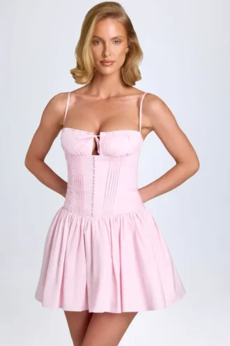 robe courte dorothea plis creux et froncs couleur blush 1 330x495 - Robe Courte Dorothea &agrave; plis creux et fronc&eacute;s, couleur Blush