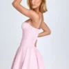 Robe Courte Dorothea à plis creux et froncés, couleur Blush