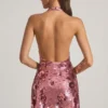 Robe courte dos nu Avenza ornée de paillettes, rose Robe courte dos nu Avenza ornée de paillettes, rose