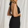Robe courte dos nu Cira en noir