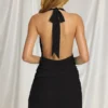 Robe courte dos nu Cira en noir