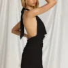 Robe courte dos nu Cira en noir