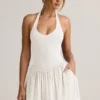 Robe courte dos nu à dos nu en modal Reanna, couleur blanche Robe courte dos nu à dos nu en modal Reanna, couleur blanche