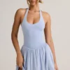 Robe courte dos nu à dos nu Reanna en modal bleu clair Robe courte dos nu à dos nu Reanna en modal bleu clair