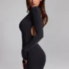 Robe courte dos nu en jersey moulant Luanni, couleur noire Robe courte dos nu en jersey moulant Luanni, couleur noire