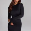 Robe courte dos nu en jersey moulant Luanni, couleur noire Robe courte dos nu en jersey moulant Luanni, couleur noire