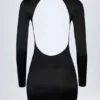 Robe courte dos nu en jersey moulant Luanni, couleur noire Robe courte dos nu en jersey moulant Luanni, couleur noire