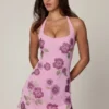 Robe courte dos nu Galene ornée de paillettes, rose pâle Robe courte dos nu Galene ornée de paillettes, rose pâle