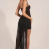 Robe courte drapée à corset Reeva en noir