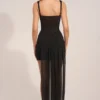 Robe courte drapée à corset Reeva en noir