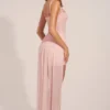 Robe courte drapée à corset Reeva en rose poudré Robe courte drapée à corset Reeva en rose poudré