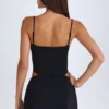 Robe courte drapée à découpes Shiloh en noir