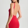 Robe courte Evie à dos nu, rouge cerise Robe courte Evie à dos nu, rouge cerise