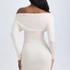 Robe courte froncée à épaules dénudées Elsa en modal, couleur ivoire Robe courte froncée à épaules dénudées Elsa en modal, couleur ivoire