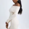 Robe courte froncée à épaules dénudées Elsa en modal, couleur ivoire Robe courte froncée à épaules dénudées Elsa en modal, couleur ivoire
