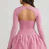 Robe courte à manches longues et ourlet bouffant Viola, couleur mauve Robe courte à manches longues et ourlet bouffant Viola, couleur mauve