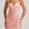 Robe courte moulante à bretelles ornée Velena, rose Robe courte moulante à bretelles ornée Velena, rose