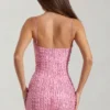 Robe courte moulante à encolure dégagée et ornements Lunetta, rose Robe courte moulante à encolure dégagée et ornements Lunetta, rose