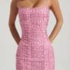 Robe courte moulante à encolure dégagée et ornements Lunetta, rose Robe courte moulante à encolure dégagée et ornements Lunetta, rose