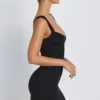 Robe courte moulante à encolure en cœur en modal Dove, couleur noir Robe courte moulante à encolure en cœur en modal Dove, couleur noir