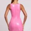 Robe courte moulante à encolure plongeante en vinyle Allani, rose Robe courte moulante à encolure plongeante en vinyle Allani, rose