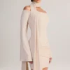 Robe courte à épaules dénudées Luzia avec détails en tricot, couleur crème Robe courte à épaules dénudées Luzia avec détails en tricot, couleur crème
