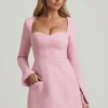 Robe courte structurée Tacita à encolure en cœur, rose pâle