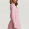Robe courte structurée Tacita à encolure en cœur, rose pâle