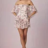 Robe courte à volants et épaules dénudées Birdie à imprimé floral Primrose Robe courte à volants et épaules dénudées Birdie à imprimé floral Primrose