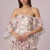 Robe courte à volants et épaules dénudées Birdie à imprimé floral Primrose Robe courte à volants et épaules dénudées Birdie à imprimé floral Primrose
