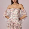 Robe courte à volants et épaules dénudées Birdie à imprimé floral Primrose Robe courte à volants et épaules dénudées Birdie à imprimé floral Primrose