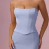 Robe de demoiselle d’honneur Avielle en satin bleu poudré Robe de demoiselle d’honneur Avielle en satin bleu poudré