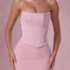 Robe de demoiselle d’honneur Avielle en satin rose poudré Robe de demoiselle d’honneur Avielle en satin rose poudré