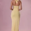 Robe de demoiselle d’honneur en jersey et corset Olivette, couleur jaune beurre Robe de demoiselle d’honneur en jersey et corset Olivette, couleur jaune beurre