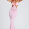 Robe de soirée Bella à découpes et bordures contrastées, rose pâle Robe de soirée Bella à découpes et bordures contrastées, rose pâle