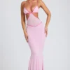 Robe de soirée Bella à découpes et bordures contrastées, rose pâle Robe de soirée Bella à découpes et bordures contrastées, rose pâle