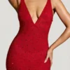 Robe de soirée Colmar à encolure plongeante et ornements, rouge Robe de soirée Colmar à encolure plongeante et ornements, rouge