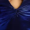 Robe de soirée à manches longues en jersey métallisé Safiya, bleu électrique Robe de soirée à manches longues en jersey métallisé Safiya, bleu électrique
